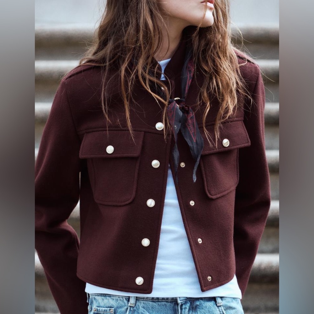 Zara jacket never worn purple/burgundy size S